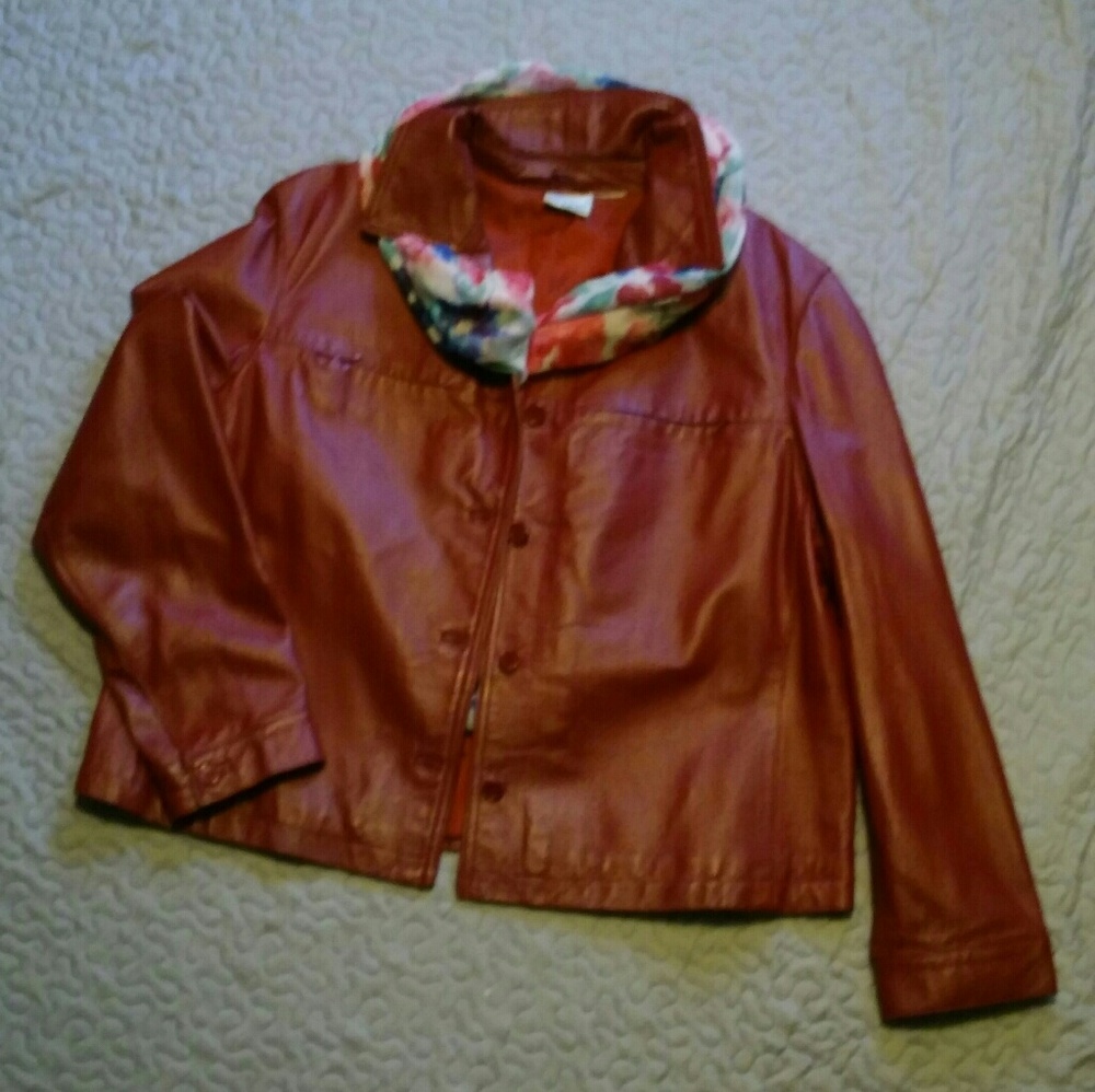 Cute Burgundy Classic Genuine Leather Jacket